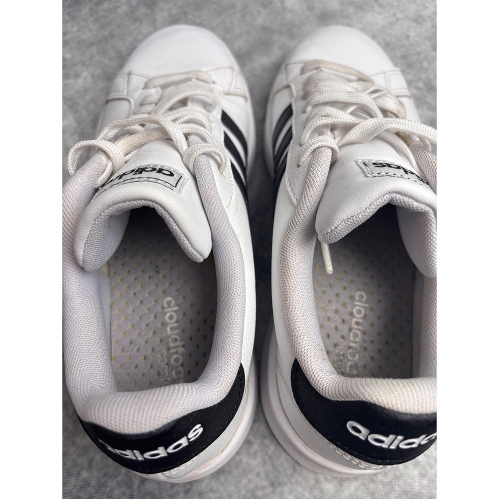 Adidas‎ Women's Grand Court Black and White Classic Cloudfoam Shoe Size 7.5 - Picture 7 of 10